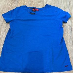 N philanthropy distressed t shirt blue NWT